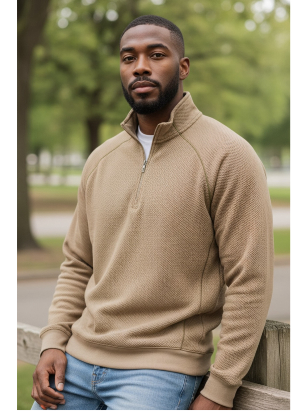 Men's VRST Recharge Pebble 1/4 Zip Brown Spice Heather Size S